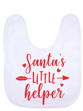 Santa's Little Helper christmas baby bib