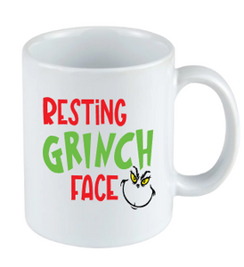 Grinch Christmas Mug -Resting Grinch face