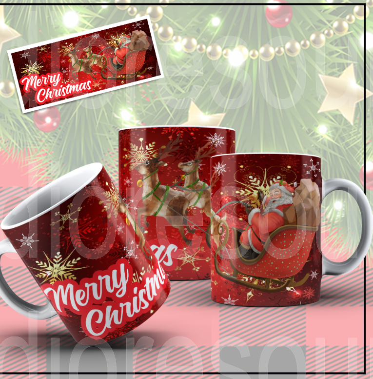 Santa Christmas mug - Full wrap of colour