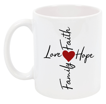 Family, Love Faith Hope 3 Cup NH