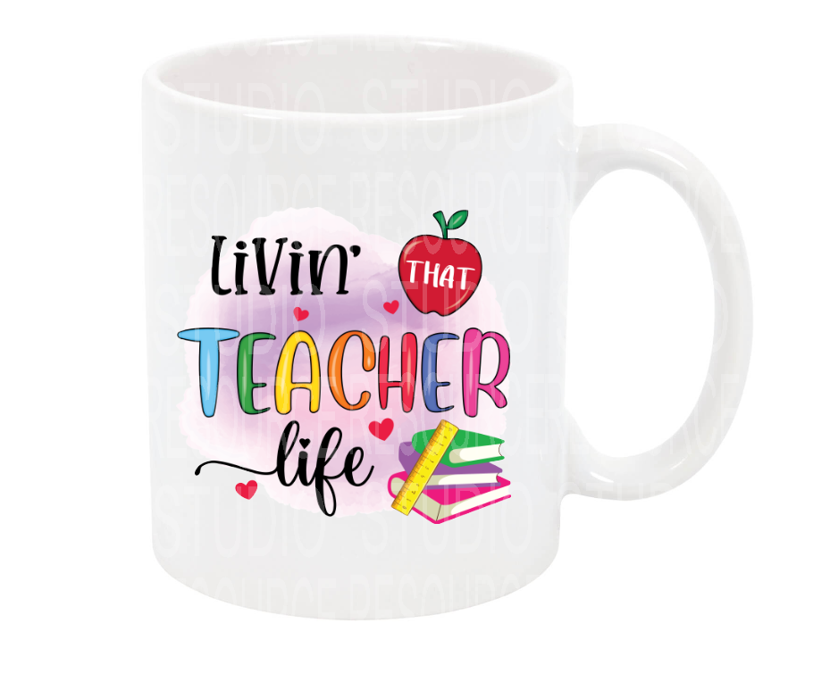 Livin that Teacher Life mug-christmas gift