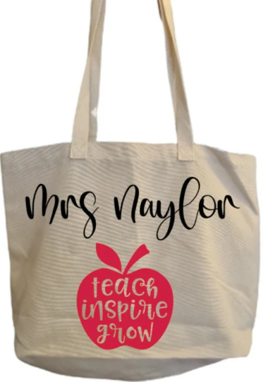 Beautiful canvas bag-Teacher gift-Teach Inspire Grow