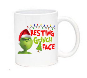 Resting Grinch face 2 mug- great for Christmas